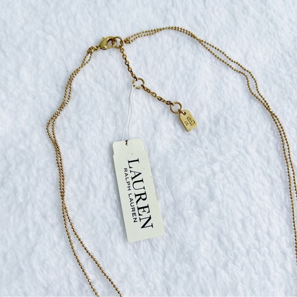 NEW Lauren Ralph Lauren Layered Pink Rectangle Stone Necklace - Picture 7 of 8